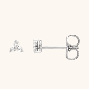 Three-Stone Gold Earrings