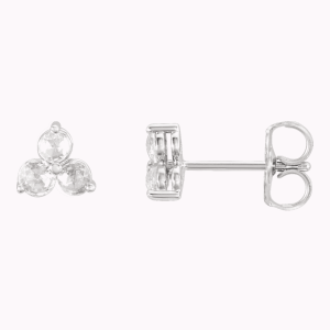 Three-Stone Gold Earrings