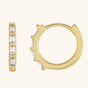 14K Gold Hoop Earrings white
