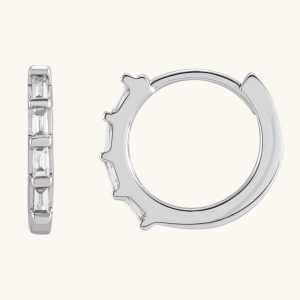 14K Gold Hoop Earrings white