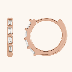 14K Gold Hoop Earrings white