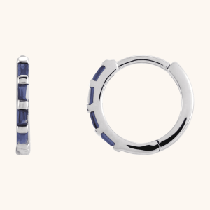 14K Gold Hoop Earrings blue