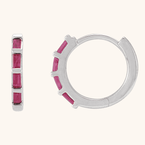 14K Gold Hoop Earrings pink