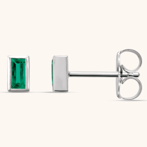 green Lab-Grown Diamond Earrings