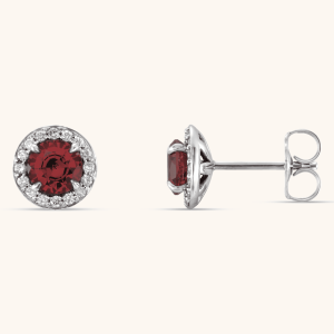 Natural Diamond Earrings red