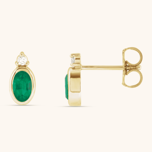 Accented Bezel-Set Natural Diamond Earrings