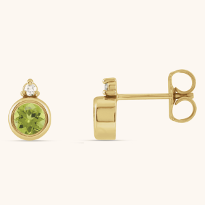 Accented Bezel-Set Natural Diamond Earrings