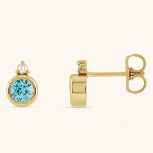 Accented Bezel-Set Natural Diamond Earrings