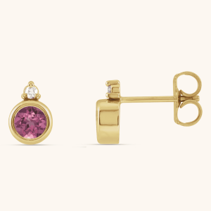 Accented Bezel-Set Natural Diamond Earrings